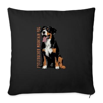 Entlebucher Sennenhund - Housse de coussin décorative 45 x 45 cm - noir - Devant