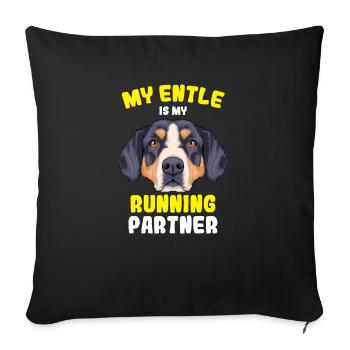 Entlebucher Sennenhund - Housse de coussin décorative 45 x 45 cm - noir - Devant