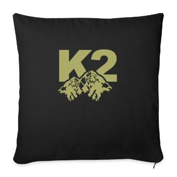 Mount K2 or Qogir in China - Sofa pillowcase 17,3'' x 17,3'' (45 x 45 cm) - black - Front