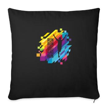 Oubliez tout graphique coureurs - Housse de coussin décorative 45 x 45 cm - noir - Devant
