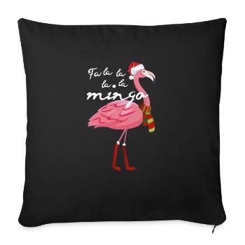 Flamingo Christmas graphic, Christmas print, - Sofa pillowcase 17,3'' x 17,3'' (45 x 45 cm) - black - Front