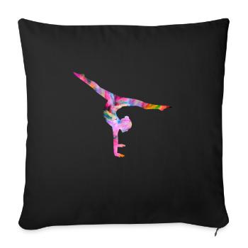 Gymnastics handstand colorful - Sofa pillowcase 17,3'' x 17,3'' (45 x 45 cm) - black - Front