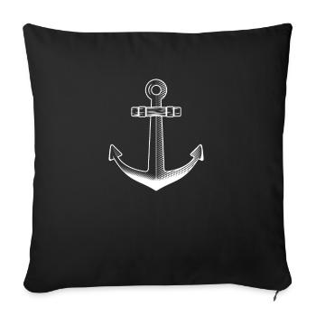 Vintage anchor sailor coast harbor ships - Sofa pillowcase 17,3'' x 17,3'' (45 x 45 cm) - black - Front