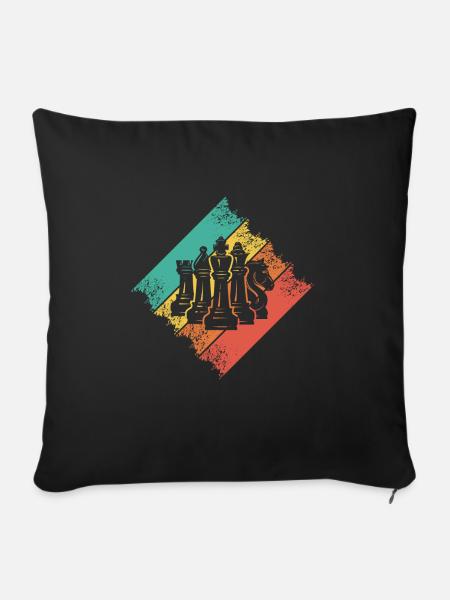 Schach - Sofakissenbezug 45 x 45 cm - Schwarz