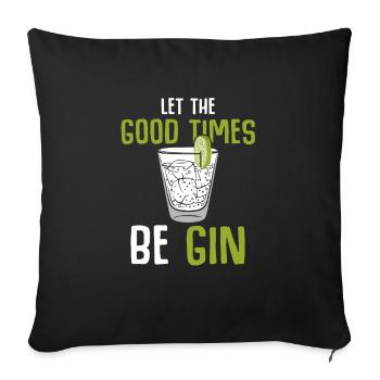 gin - Sofa pillowcase 17,3'' x 17,3'' (45 x 45 cm) - black - Front