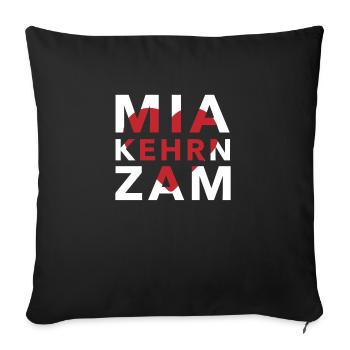 Mia kehrn zam Polterabend Junggeselle Geschenkidee - Sofakissenbezug 45 x 45 cm - Schwarz - Vorne