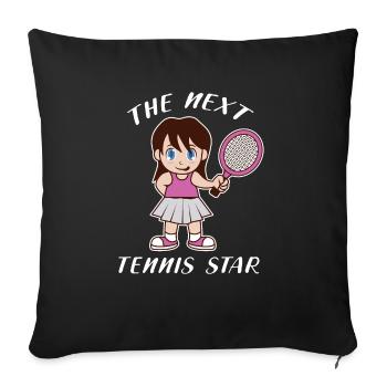 Le prochain cadeau star fille de tennis - Housse de coussin décorative 45 x 45 cm - noir - Devant