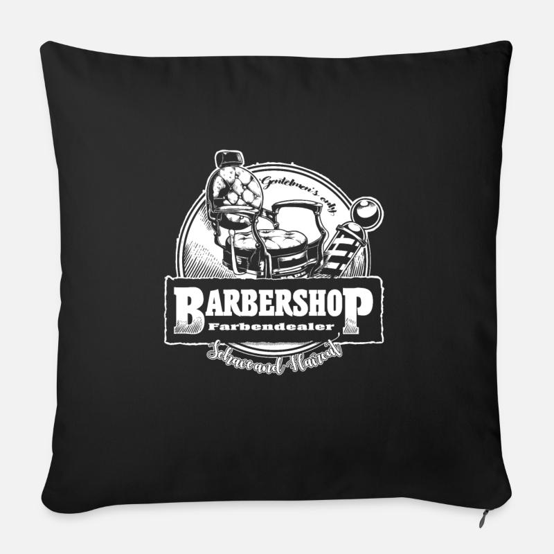 Barbershop - Sofakissenbezug 45 x 45 cm - Schwarz