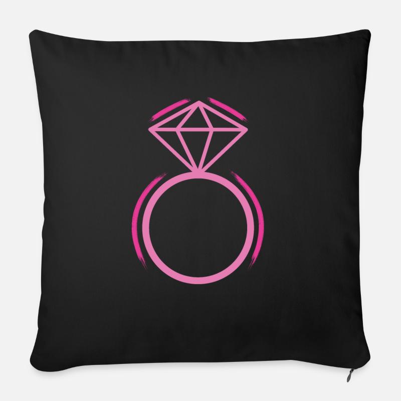 Ring - Sofakissenbezug 45 x 45 cm - Schwarz