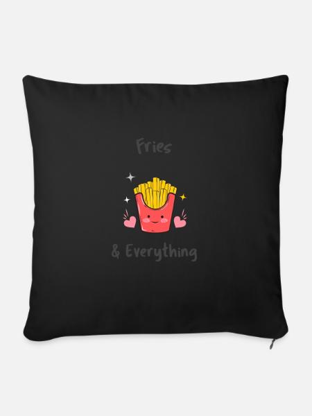 Fries & Everything - Sofakissenbezug 45 x 45 cm - Schwarz