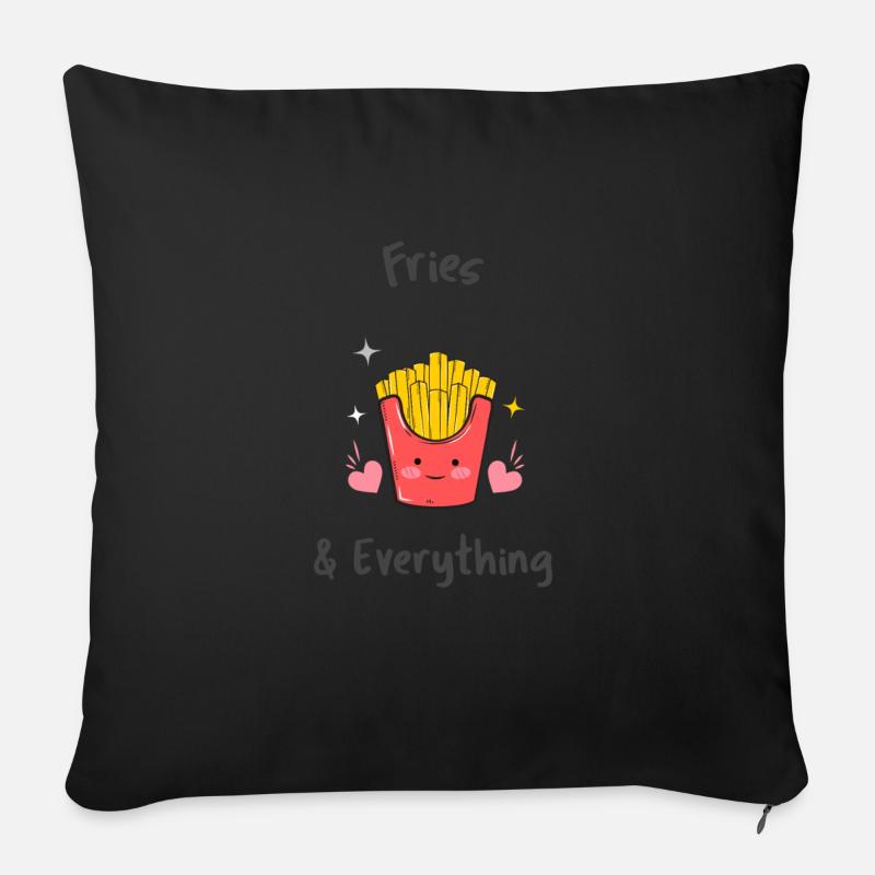 Fries & Everything - Sofa pillowcase 17,3'' x 17,3'' (45 x 45 cm) - black