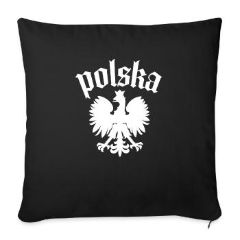 Polska T-Shirt Poland Polish Eagle - Sofa pillowcase 17,3'' x 17,3'' (45 x 45 cm) - black - Front