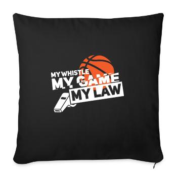 Basketball Referee Gift | ref - Sofa pillowcase 17,3'' x 17,3'' (45 x 45 cm) - black - Front