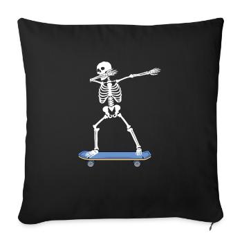 Skating Skeleton Death Dab Trend Haters Meme Gift - Sofa pillowcase 17,3'' x 17,3'' (45 x 45 cm) - black - Front