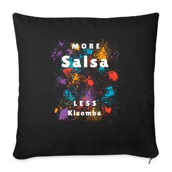 Salsa Dance T-Shirt - Geschenk für Salsa Tänzer - Sofakissenbezug 45 x 45 cm - Schwarz - Vorne