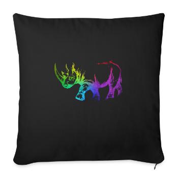Rhino Rhino millésime coloré - Housse de coussin décorative 45 x 45 cm - noir - Devant