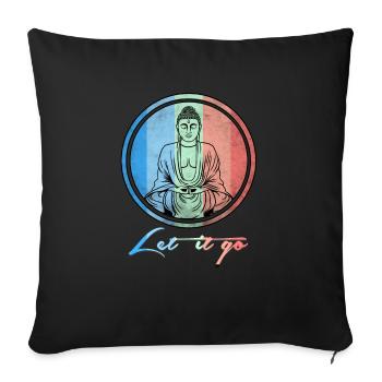 Bouddha laisse tomber - Housse de coussin décorative 45 x 45 cm - noir - Devant