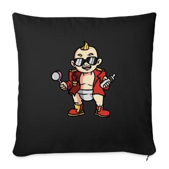 Cool lunettes de soleil pour bébé et miroir - Housse de coussin décorative 45 x 45 cm - noir - Devant
