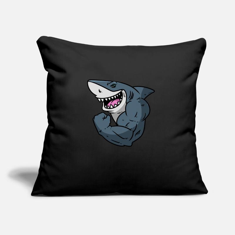 Requin Requin avec biceps Housse de coussin décorative 45 x 45 cm