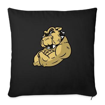 Bouledogue en colère - Housse de coussin décorative 45 x 45 cm - noir - Devant