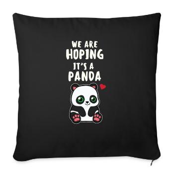 We Are Hoping It's A Panda Pregnancy Baby - Sofa pillowcase 17,3'' x 17,3'' (45 x 45 cm) - black - Front