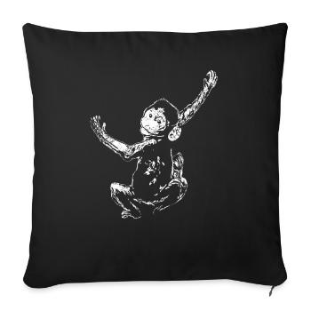 Affe Affengesicht Baby Klettern Schimpanse Vintage - Sofakissenbezug 45 x 45 cm - Schwarz - Vorne