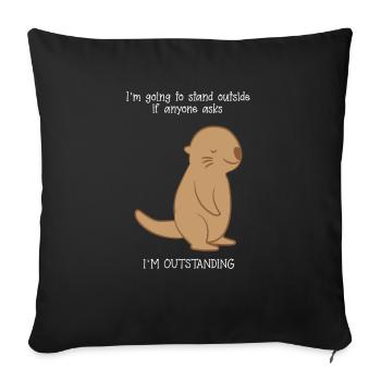 Otter - Sea Otter - Otterfan - Outstanding - Sofa pillowcase 17,3'' x 17,3'' (45 x 45 cm) - black - Front