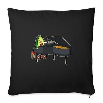 Cadeau piano piano piano piano avocat - Housse de coussin décorative 45 x 45 cm - noir - Devant