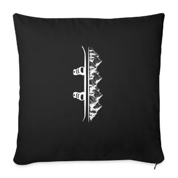 Snowboard winter snow mountain holiday hobby gift - Sofa pillowcase 17,3'' x 17,3'' (45 x 45 cm) - black - Front