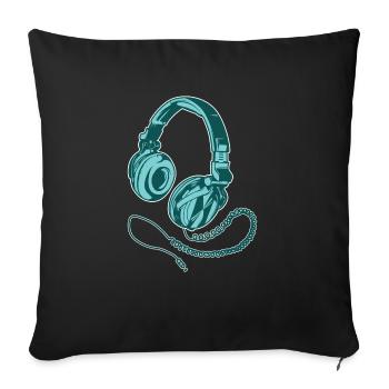 Headphone Headset Music Gaming Song Song Gift - Sofa pillowcase 17,3'' x 17,3'' (45 x 45 cm) - black - Front