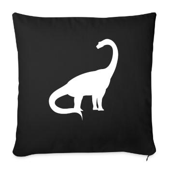 Impression de Brachiosaurus rétro, T-shirt dinosaure, - Housse de coussin décorative 45 x 45 cm - noir - Devant