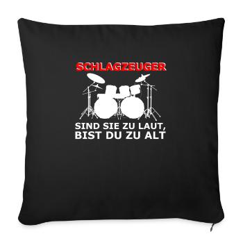 Drummer Proverbs Loud Music Funny Gift - Sofa pillowcase 17,3'' x 17,3'' (45 x 45 cm) - black - Front