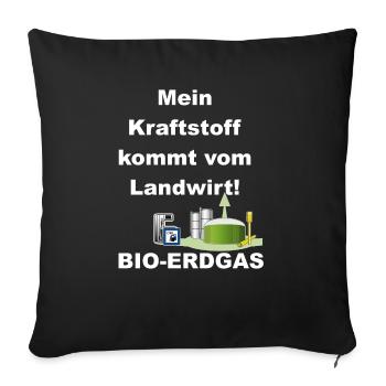 Le mien vient de l’agriculteur - Housse de coussin décorative 45 x 45 cm - noir - Devant