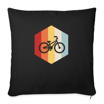 Bicycle wheel MTB cyclist gift - Sofa pillowcase 17,3'' x 17,3'' (45 x 45 cm) - black - Front