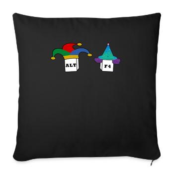 Alt F4, clavier, cadeau humour nerd informatique - Housse de coussin décorative 45 x 45 cm - noir - Devant