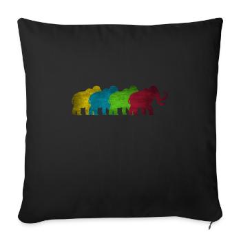 Elephant mammoth colorful - Sofa pillowcase 17,3'' x 17,3'' (45 x 45 cm) - black - Front
