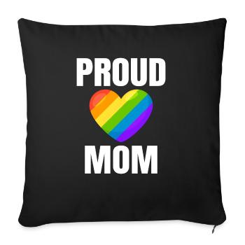 Stolze Mutter Regenbogen Herz Stolz - Sofakissenbezug 45 x 45 cm - Schwarz - Vorne