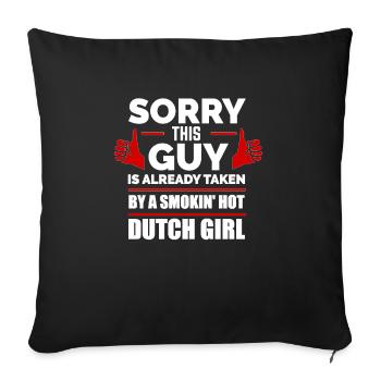 Désolé Guy déjà pris par Dutch Girl Netherlands - Housse de coussin décorative 45 x 45 cm - noir - Devant