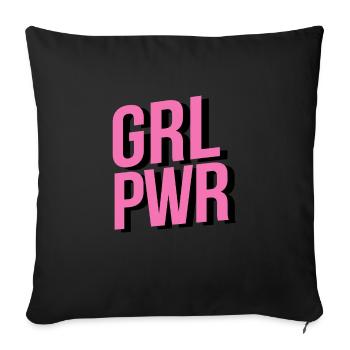 Girl Power Grl Power Shirt - Sofa pillowcase 17,3'' x 17,3'' (45 x 45 cm) - black - Front