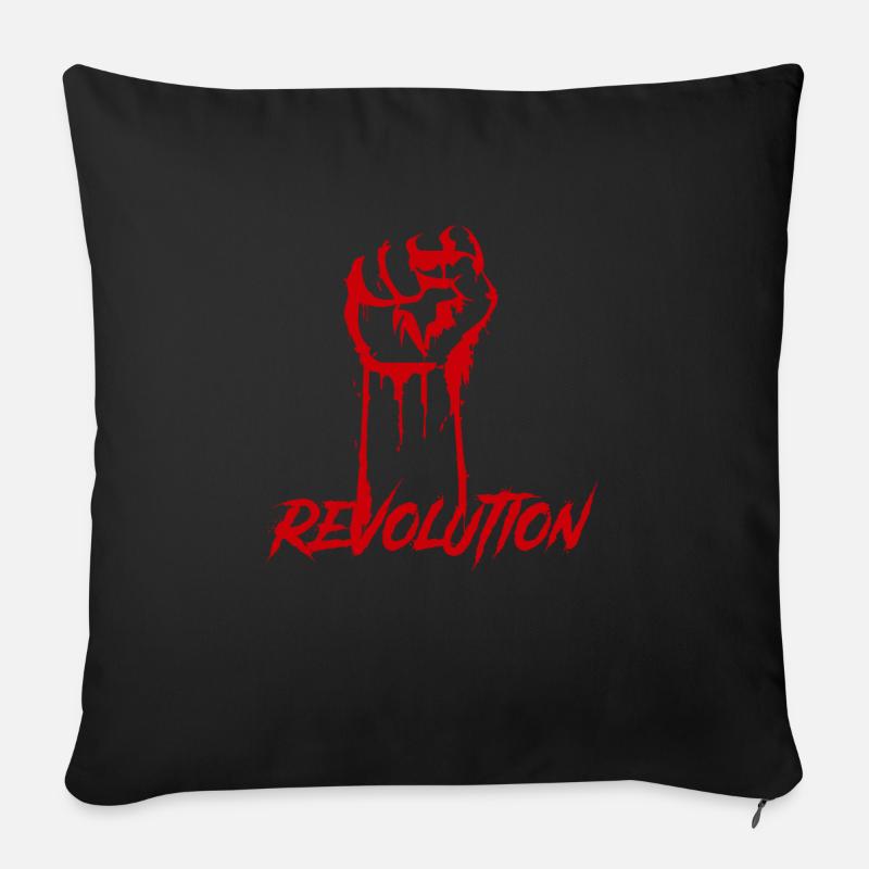 Revolution erhobene faust rot - Sofakissenbezug 45 x 45 cm - Schwarz