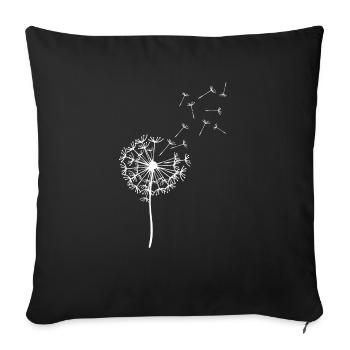 Free and transient like a dandelion - Sofa pillowcase 17,3'' x 17,3'' (45 x 45 cm) - black - Front