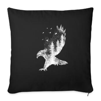 Gratuit comme un oiseau! - Housse de coussin décorative 45 x 45 cm - noir - Devant