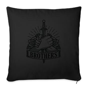 Frères frères cohésion frères et soeurs - Housse de coussin décorative 45 x 45 cm - noir - Devant