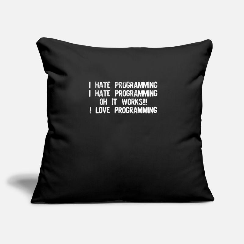 I hate programming it works graphic funny Sofa pillowcase 17,3'' x 17,3'' (45 x 45 cm)