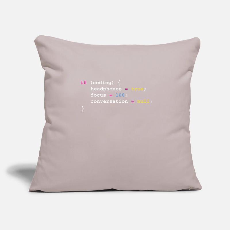 Programming If Coding Headphones Tee, Programming Sofa pillowcase 17,3'' x 17,3'' (45 x 45 cm)