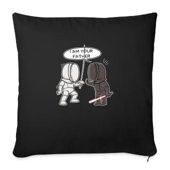 Fencing fencer father sword sword sword foil saber - Sofa pillowcase 17,3'' x 17,3'' (45 x 45 cm) - black - Front