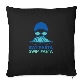 Fun swimming swim fasta design. - Sofa pillowcase 17,3'' x 17,3'' (45 x 45 cm) - black - Front