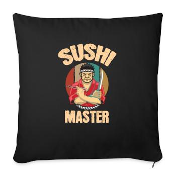 Cool Sushi Master Vintage Sushi Lovers gift - Sofa pillowcase 17,3'' x 17,3'' (45 x 45 cm) - black - Front