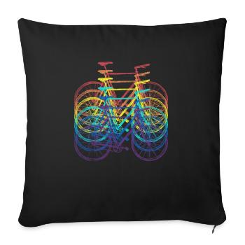 Colored Colorful Bicycles Cyclists Bike Bike - Sofa pillowcase 17,3'' x 17,3'' (45 x 45 cm) - black - Front