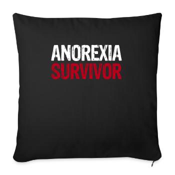 Anorexia Survivor - Sofa pillowcase 17,3'' x 17,3'' (45 x 45 cm) - black - Front